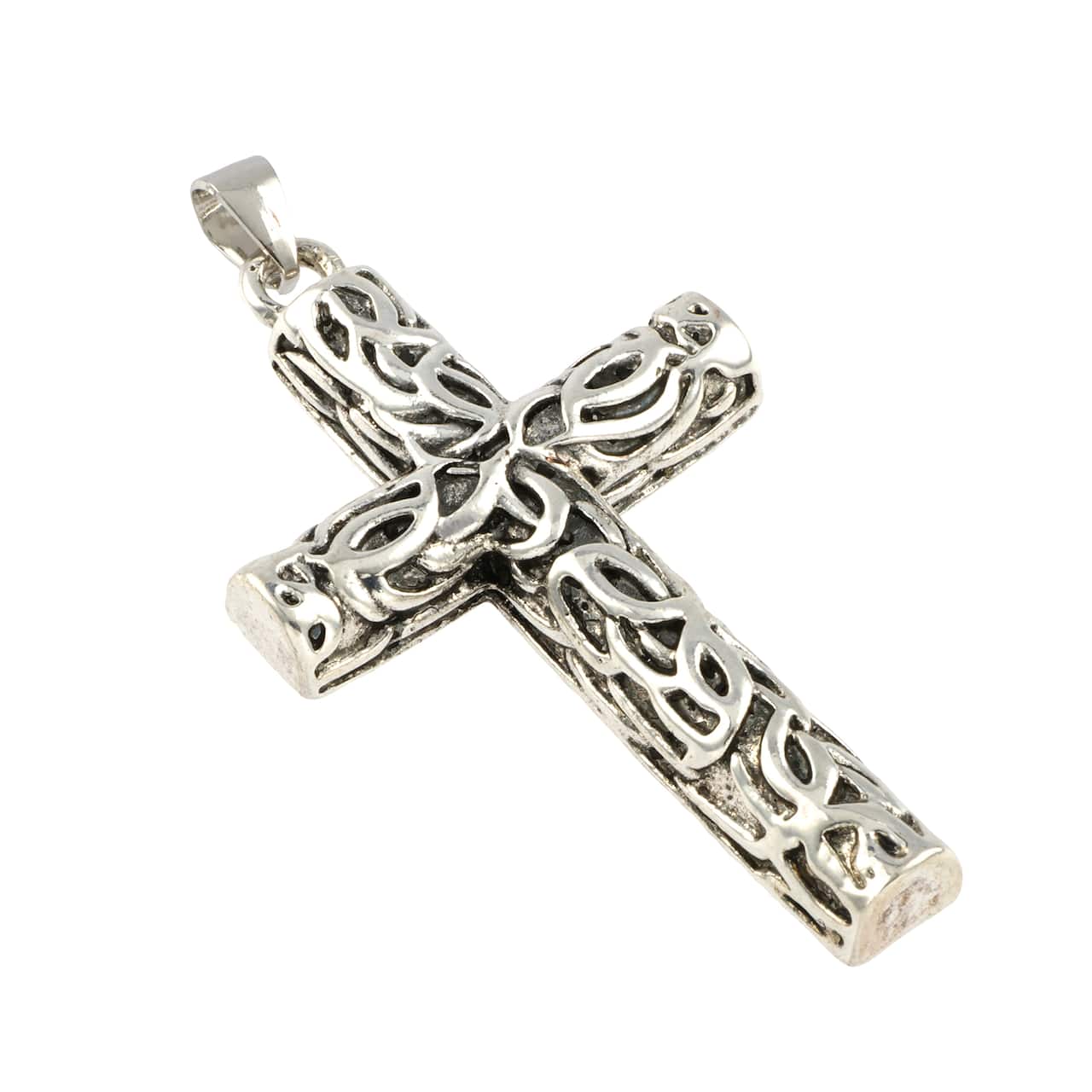 12 Pack: Antique Silver Filigree Cross Pendant by Bead Landing™